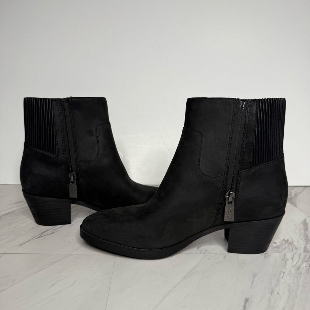 Vionic Shantelle Black Nubuck Bootie 7 - Picture 6 of 15